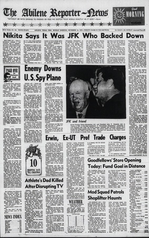 “NIKITA SAYS IT WAS JFK WHO BACKED DOWN&nbsp;FIRST”