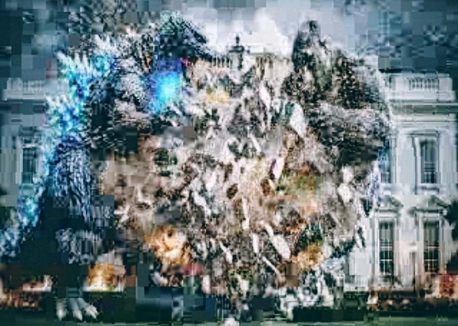 Godzilla and King Kong tear down East White House Wall with a TRACKHOE&nbsp;EXCAVATOR