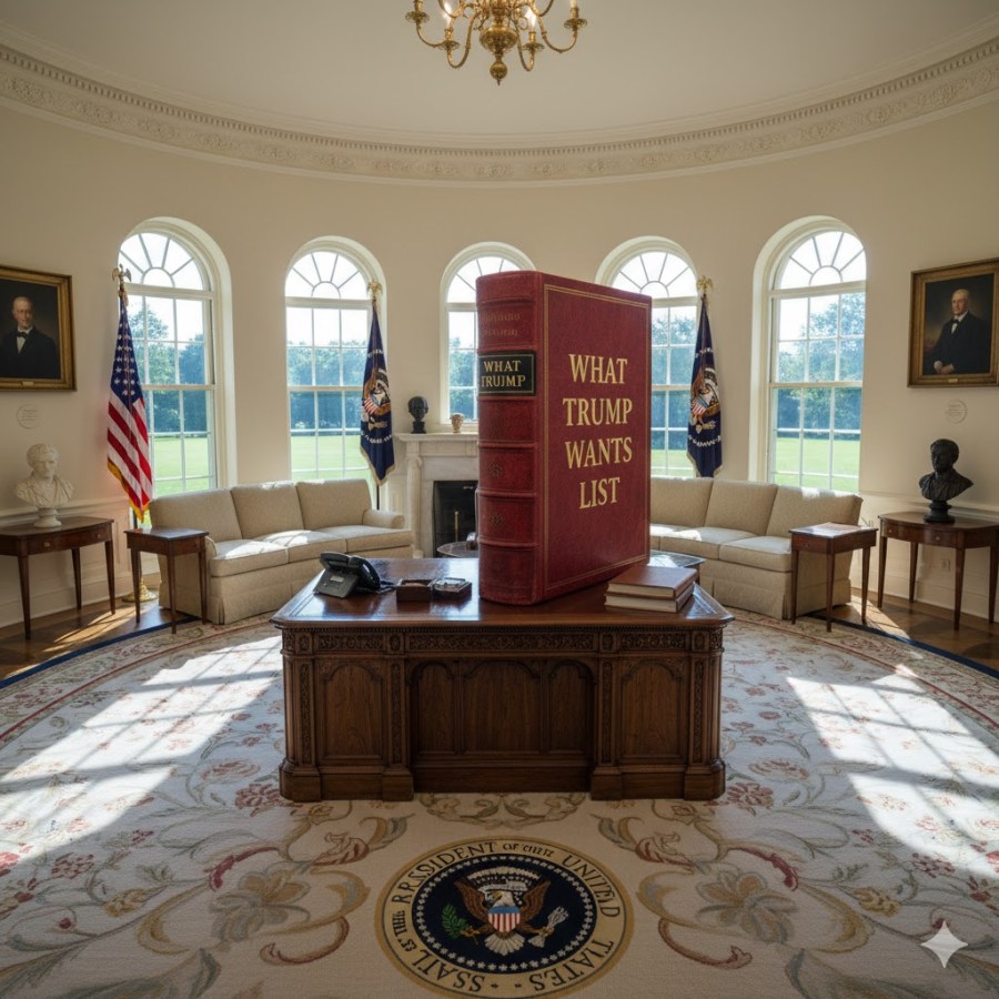 Trump wants. Trump Wants. TRUMP WANTS! His Unending Desires and His Blinding Vacuum of Power to&nbsp;Himself